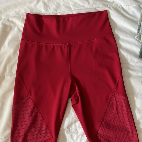 Adidas Red Believe This High Rise 7/8 Length 3-Stripes Tights - Picture 5 of 13